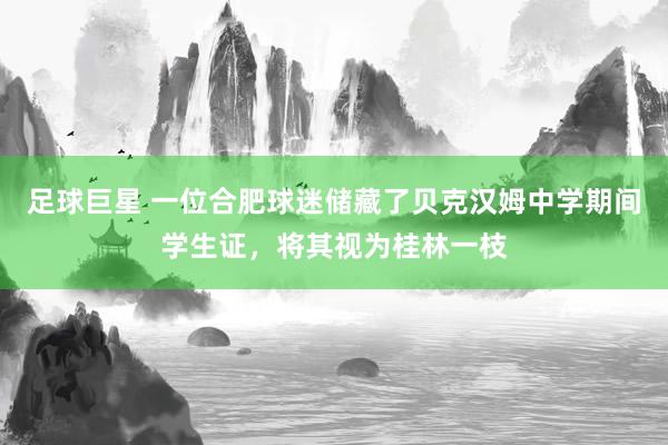 足球巨星 一位合肥球迷储藏了贝克汉姆中学期间学生证，将其视为桂林一枝