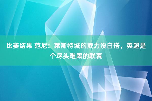 比赛结果 范尼：莱斯特城的戮力没白搭，英超是个尽头难踢的联赛